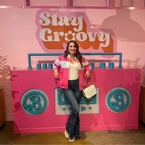 Barbie Pink and Blue Racing Jacket